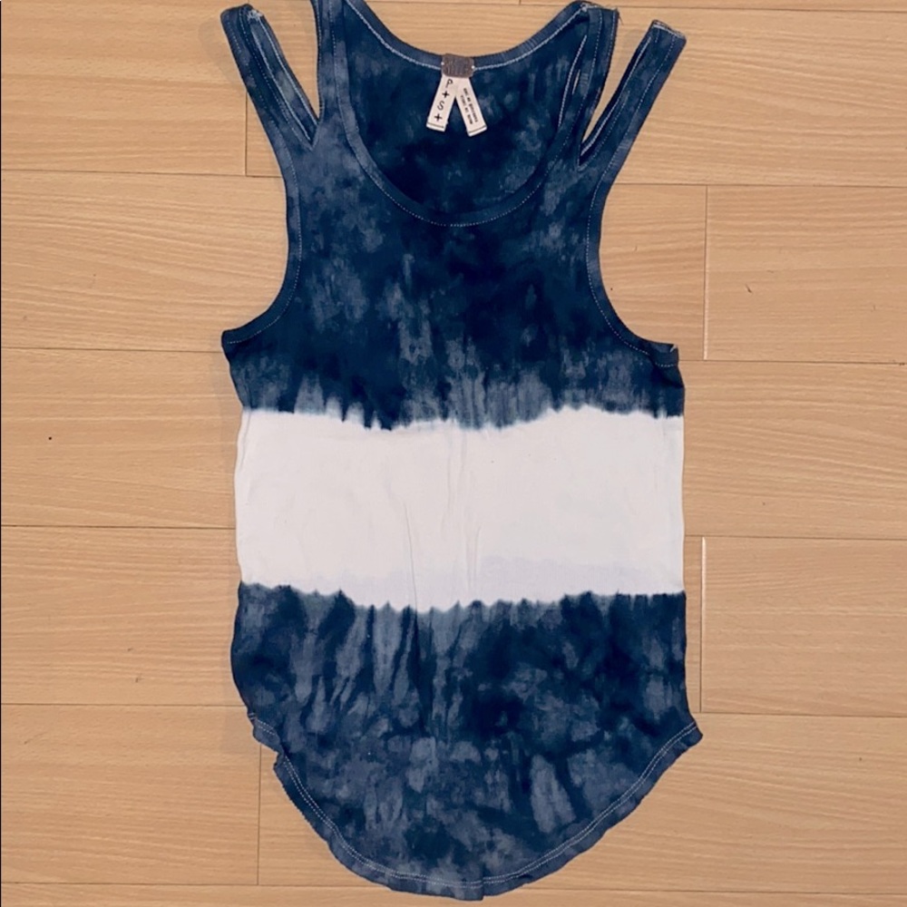 Double strap two tone tank top